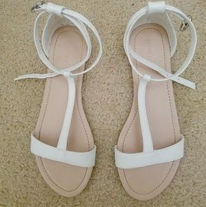 Forever 21- White Ankle Strap Sandals